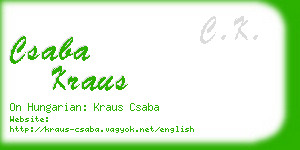 csaba kraus business card